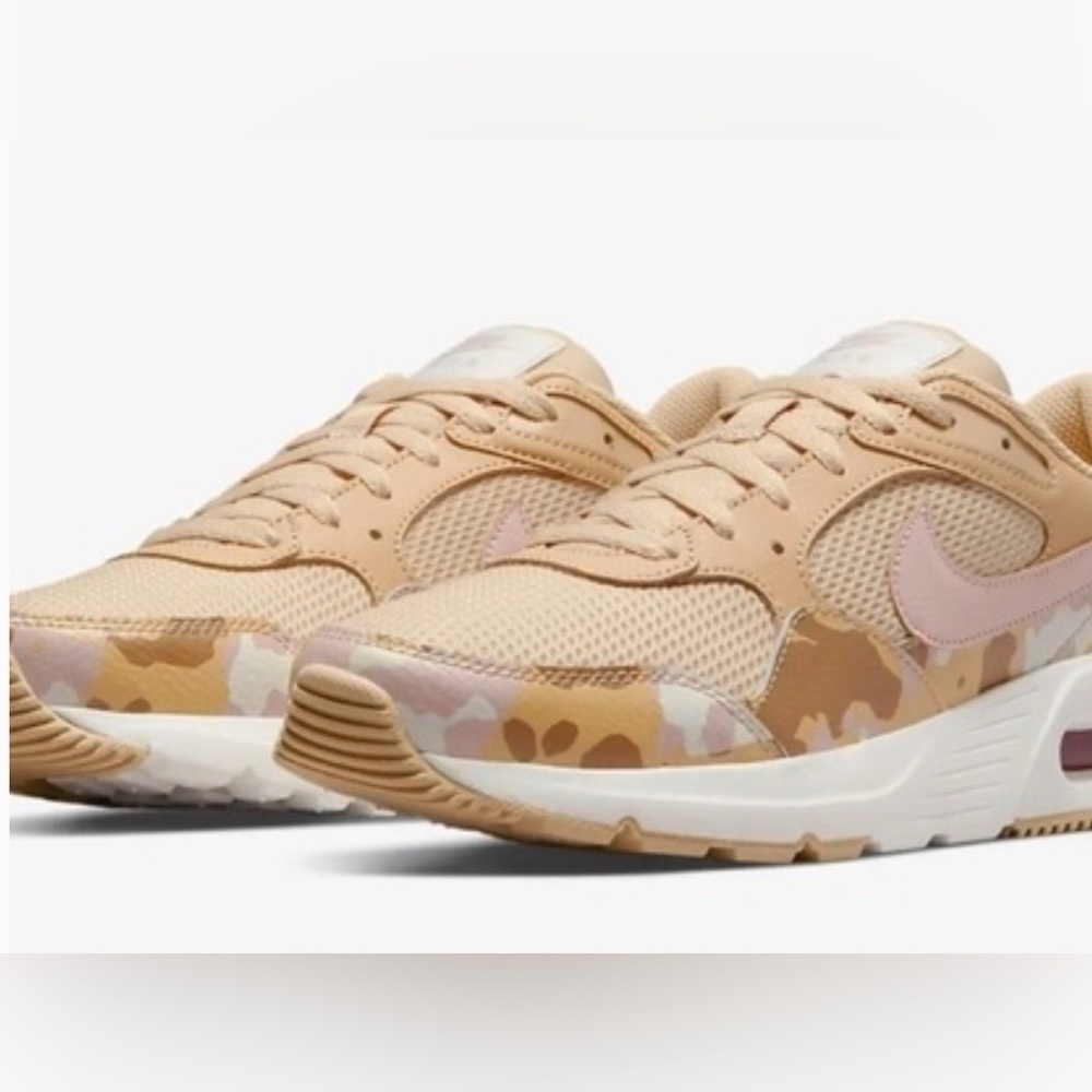 Nike Women's Air Max 90 Tan and Pink Camo Sneakers